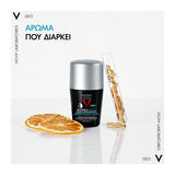 Vichy Homme Invisible Resist 72h αποσμητικό roll on κατά των λεκέδων και ερεθισμών