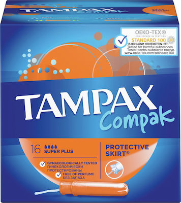 Tampax Compak Super Plus Ταμπόν Με Απλικατέρ 16τμχ