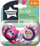 Tommee Tippee Fun Style Πιπίλες Σιλικόνης 6-18m Ροζ 2 Τεμάχια (43335802)