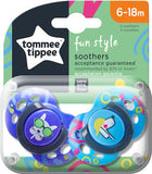 Tommee Tippee Fun Style Πιπίλες Σιλικόνης 6-18m Μπλε 2 Τεμάχια (43335802)