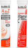 Health Aid A to Z Αctive With Q10 + Vitamin C 1000mg 40 αναβράζοντα δισκία
