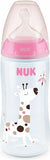 NUK First Choice Plus Μπιμπερό Πολυπροπυλενίου (PP) 300ml 6-18Μηνών Ροζ Καμηλοπάρδαλη Με Δείκτη Ελέγχου Θερμοκρασίας  (10741940)