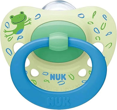 Nuk Signature Ορθοδοντική Πιπίλα Σιλικόνης 6-18m Με Θήκη - Πράσινο Βατραχάκι 1τμχ (10736694)