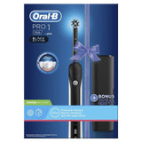 Oral-B Pro1 750 Cross Action Black Edition Ηλεκτρική Οδοντόβουρτσα με Δώρο Θήκη Ταξιδιού