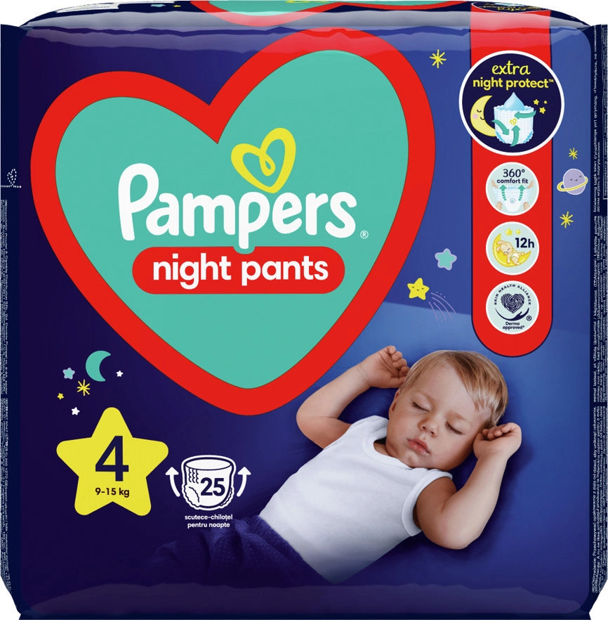Pampers Night Pants No.4 (9-15+Kg) Πάνες Βρακάκι 25 Τεμάχια