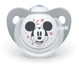 Nuk Disney Baby Ορθοδοντική Πιπίλα Σιλικόνης Mickey Γκρί 0-6 Μηνών 1 Τεμάχιο με Θήκη (10.730.325)