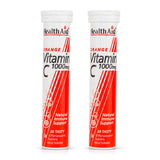 Health Aid Vitamin C 1000mg 2 x 20 αναβράζοντα δισκία Πορτοκάλι