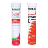 Health Aid B-Vital Βερύκοκο + Vitamin C 1000mg 20+20 αναβράζοντα δισκία Πορτοκάλι