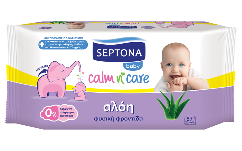 Septona Baby Wipes Aloe Vera 3x57wipes 2+1 ΔΩΡΟ