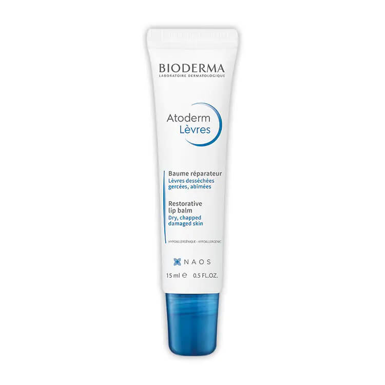 Bioderma Atoderm Baume Levres Reparateur 15mL Restorative Lip Balm Nourishes, soothes. Dry chapped damaged lips