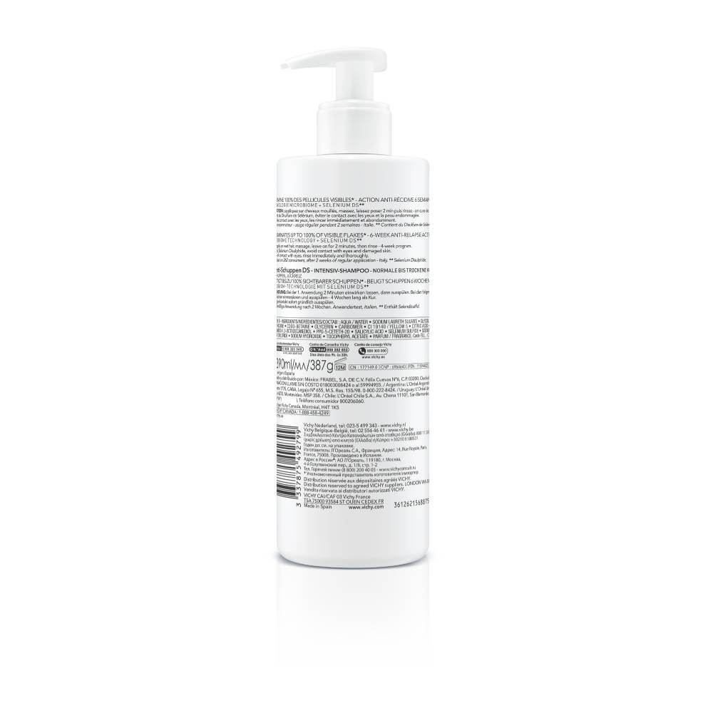 Vichy Dercos Anti - Dandruff Shampoo Dry Hair Pump 390mL - Πίσω μέρος συσκευασίας