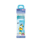 Chicco Μπιμπερό Πλαστικό Well Being Μπλε Διαστημόπλοιο Με Θηλή Σιλικόνης Γρήγορης Ροής 4m+ 330mL (028637-200) - Συσκευασία