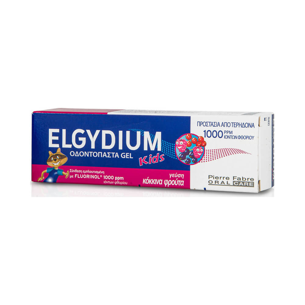 Elgydium Οδοντόπαστα Gel Kids 1000ppm Με Γεύση Κόκκινα Φρούτα 50mL