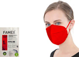 FAMEX Mask Μάσκα FFP2 NR Αναδιπλούμενη 5 Στρωμάτων Υψηλής Προστασίας Κόκκινο 1 Τεμάχιο - EN 149:2001+A1:2009