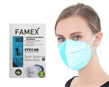 FAMEX Mask Μάσκα FFP2 NR Αναδιπλούμενη 5 Στρωμάτων Υψηλής Προστασίας Γαλάζια 1 Τεμάχιο - EN 149:2001+A1:2009