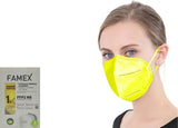 FAMEX Mask Μάσκα FFP2 NR Αναδιπλούμενη 5 Στρωμάτων Υψηλής Προστασίας Κίτρινο 1 Τεμάχιο - EN 149:2001+A1:2009 - Παρουσίαση