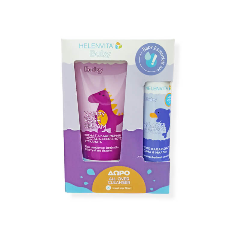 Helenvita Baby Baby Essentials Kit - Baby Nappy Rash Cream 150mL And Baby All Over Cleanser 50mL