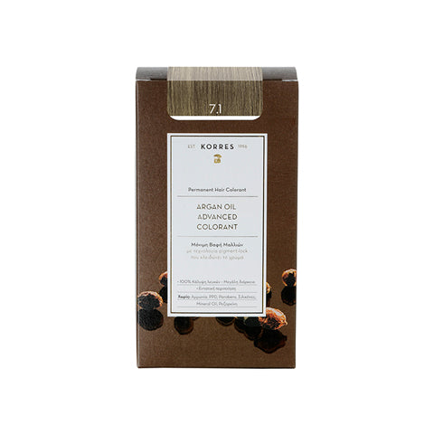 Korres Argan Oil Advanced Colorant 7.1 Ξανθό Σαντρέ 50ml