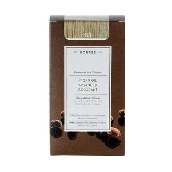 Korres Argan Oil Advanced Colorant 8.1 Ξανθό Ανοιχτό Σαντρέ 50 ml