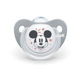 Nuk Disney Mickey Mouse Πιπίλα Σιλικόνης 6-18m Γκρι- Mickey 1 τμχ
