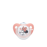 Nuk Disney Baby Ορθοδοντική Πιπίλα Σιλικόνης Minnie Ροζ 0-6 Μηνών 1 Τεμάχιο με Θήκη