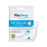 Plac Away Eco Twin-line Flosser Οδοντικό Νήμα Με Λαβή Με Γεύση Μέντα 30 Τεμάχια