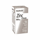 Health Aid Zinc Citrate 100mg Vegan 100 Tablets